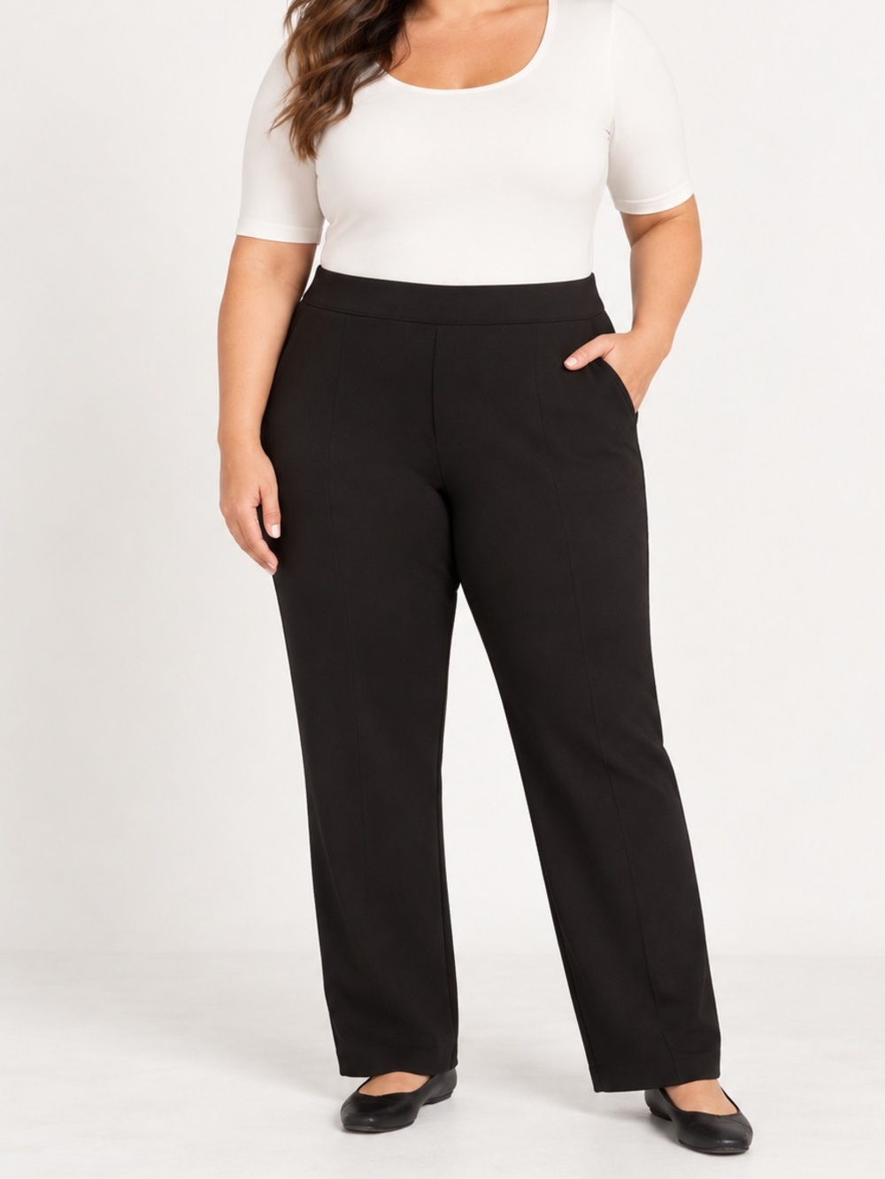 Matty M Women’s Pull-On Straight Leg Dress Pants